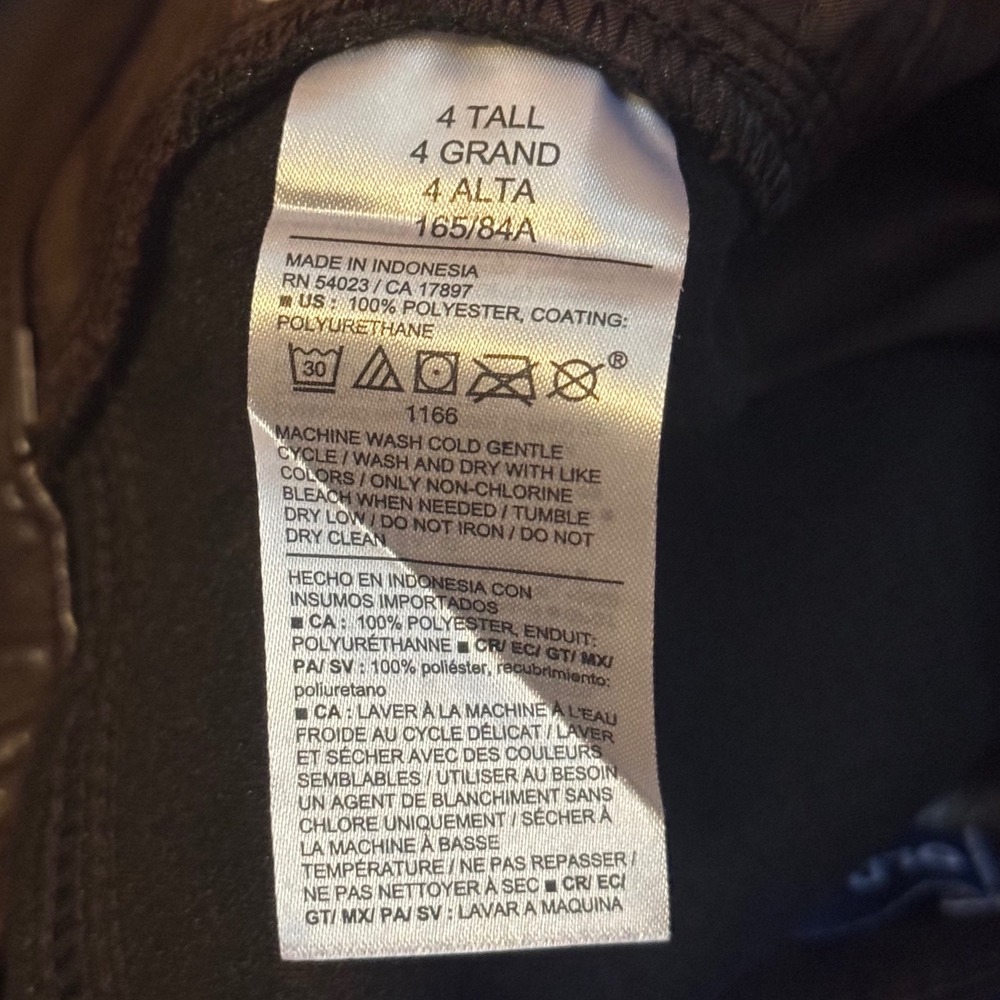 NWT Old Navy Faux Leather Barrel Leg Pants Brown Size 4 Tall - Picture 9 of 12